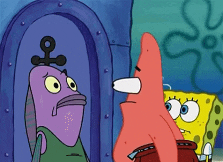 a cartoon of spongebob and patrick standing next to each other