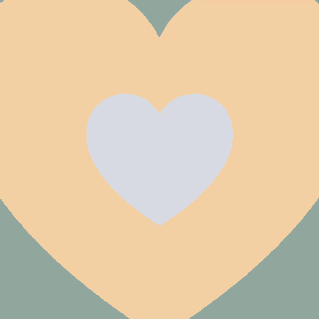 a blue heart with a tan heart in the middle
