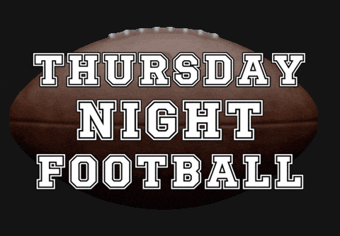 a football with the words " thursday night football " on it