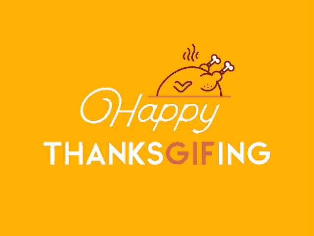 a yellow background with the words happy thanksgiving