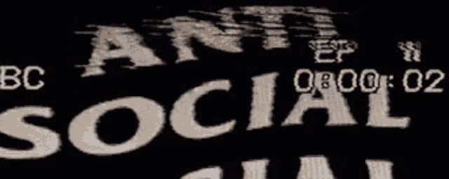 a black background with the words anti social written in white