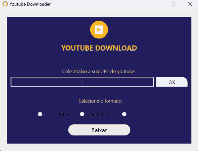 a screenshot of a youtube downloader app