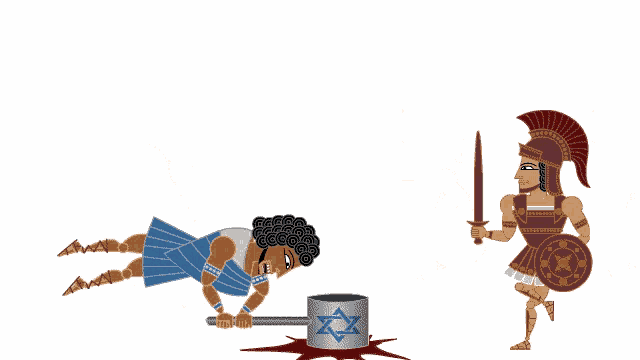 a cartoon illustration of a woman holding a hammer with a star on it