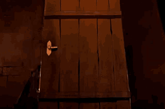 a person is standing in a room with a swirl of water coming out of the door .