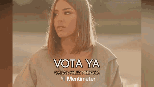 a picture of a woman with the words vota ya written on it