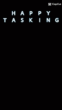 a poster that says happy tasking with a girl in a circle