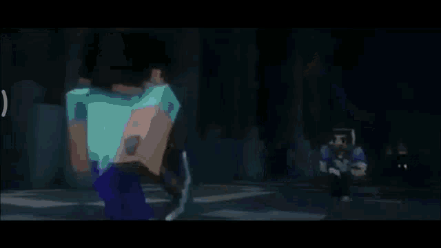 two minecraft characters standing next to each other