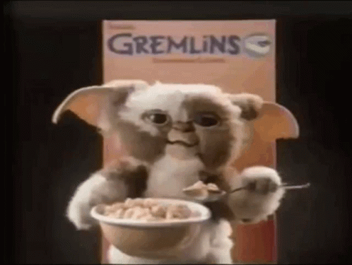 Gremlins Cereal Gizmo GIF - Gremlins Cereal Gizmo Gremlins GIFs