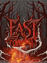a beast community logo is displayed in a dark forest