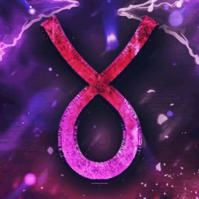 a pink and purple sign with a purple background