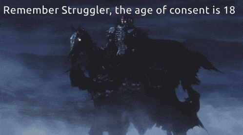 a poster that says ' remember struggler , the age of consent is 18 '