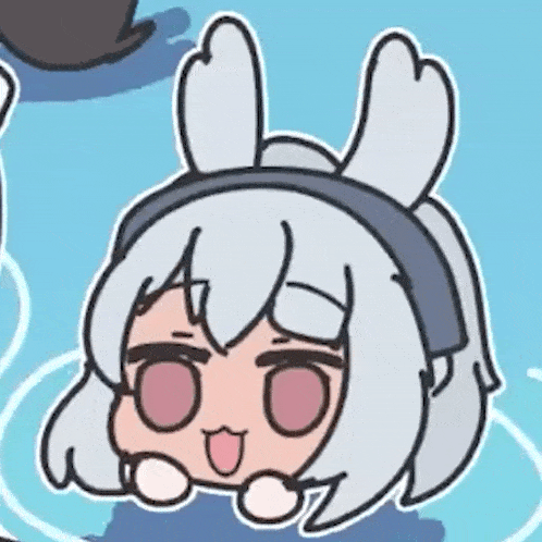 a cartoon drawing of a girl with bunny ears and a headband on .
