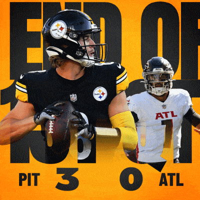 an advertisement for pittsburgh steelers shows a man holding a football