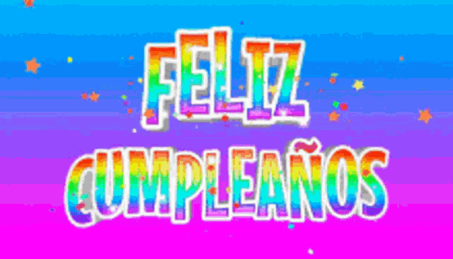 a colorful greeting card with the words feliz cumpleanos on it