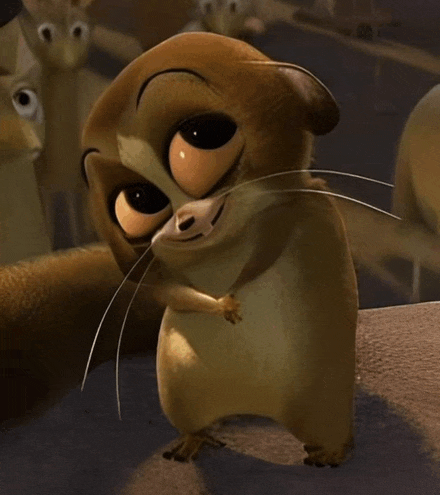 a close up of a cartoon character with a long nose