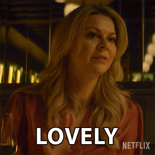 a woman says lovely on a netflix ad