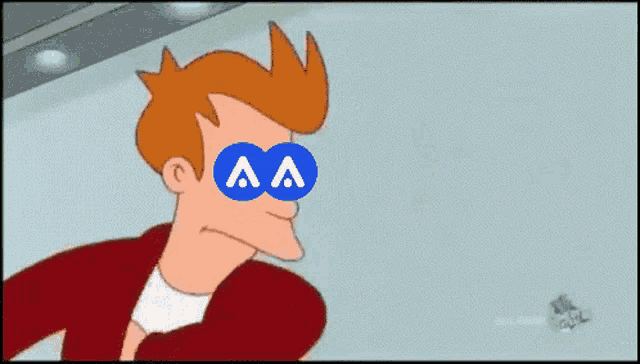 a cartoon of fry eating money with the words shut up a