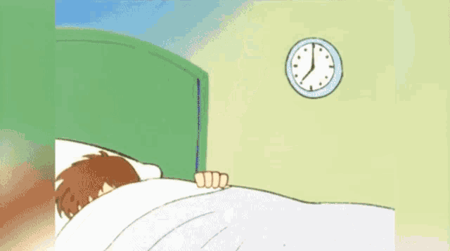 a cartoon of a person holding a lamp with a clock on it .