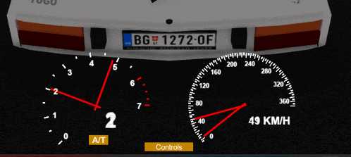 a speedometer with a license plate that says bg 1273-of