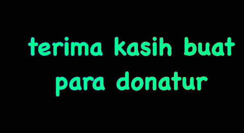 a black background with green letters that say terima kasih buat para donatur