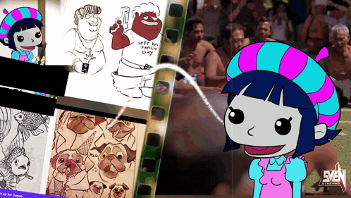 a cartoon character wearing a shirt that says let 's be family okay