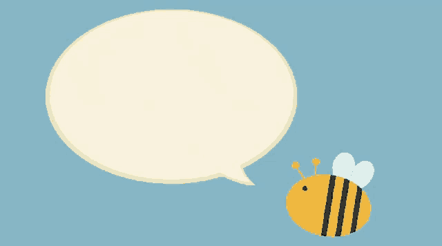 a speech bubble that says bee like pete with a bee in the background