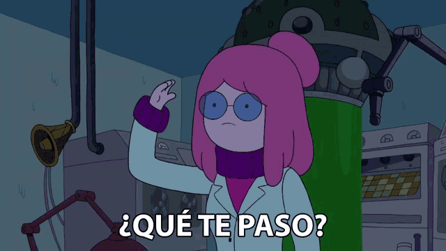 a cartoon character says que te paso in a foreign language