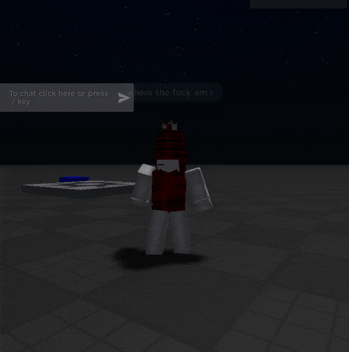 a screenshot of a video game that says " here the fuck am i "