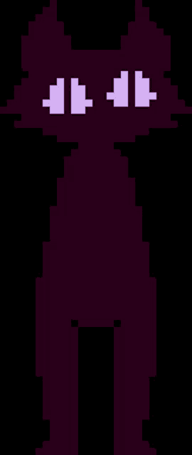 a pixel art of a purple monster with a purple face and a black background .