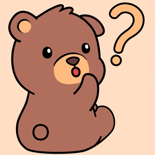 a brown teddy bear is holding a question mark above his head
