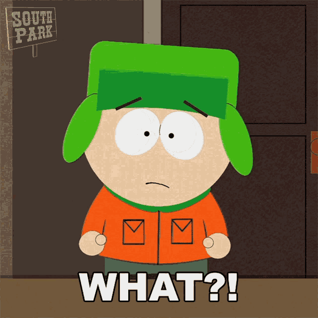 a cartoon character from south park is asking what