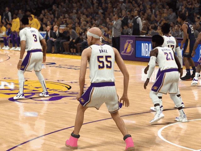 a basketball player with the number 55 on their jersey