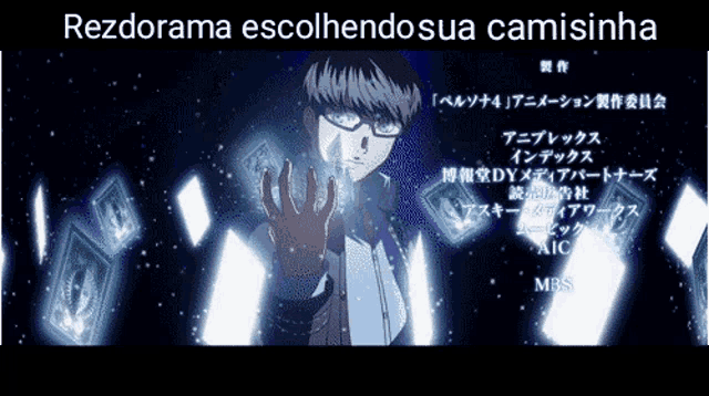 a rezdorama escolhendosua camisinha poster with a man holding cards