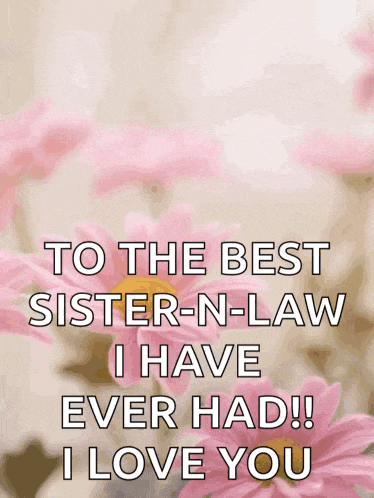 a greeting card that says happy to the best sister-n-law i have ever had ! i love you