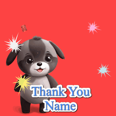 a thank you message with a stuffed animal