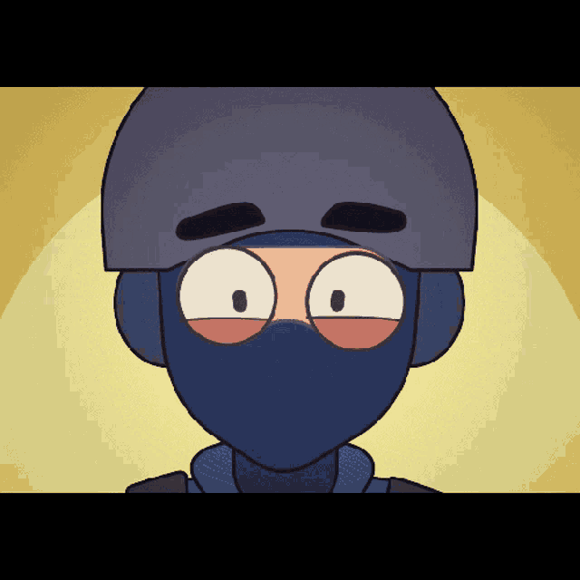a cartoon character wearing a mask and a helmet