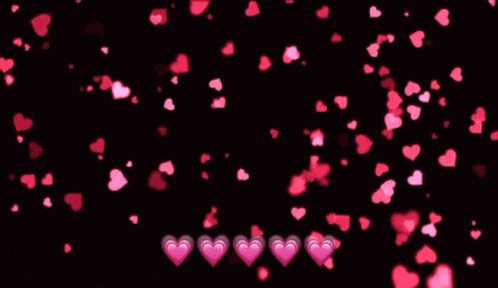 a happy mother 's day greeting with pink hearts on a red background