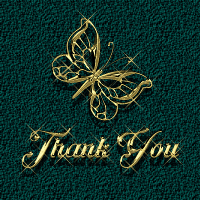 a thank you card with a butterfly and the words thank you