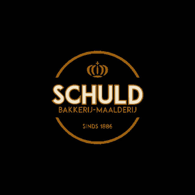 a logo for schuld bakkerij-maalderij is shown on a black background
