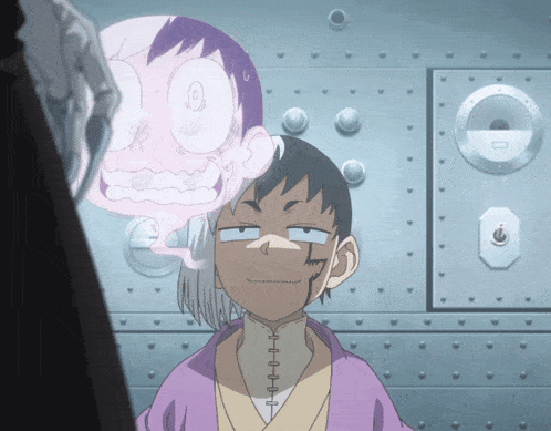 a cartoon character with a speech bubble that says ' i 'm sorry '