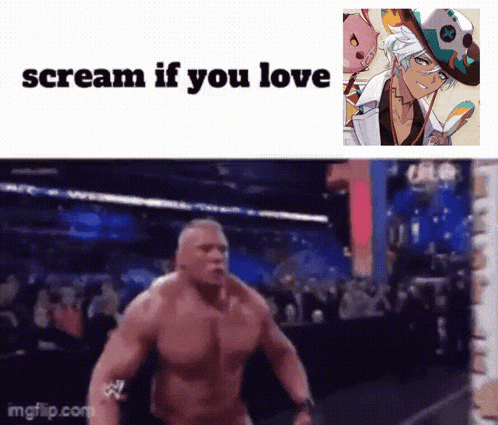 a picture of a man with the words scream if you love written on it