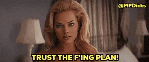 a picture of a woman with the words trust the fing plan on it