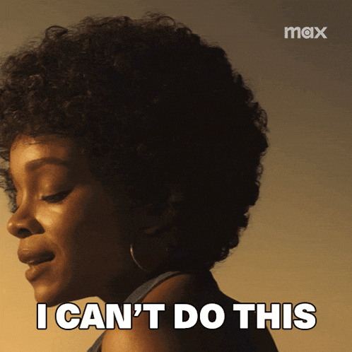 a woman says " i can 't do this " in a dark room