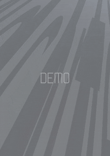 a gray and yellow background with the word demo on it