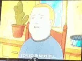 a cartoon of a man sitting in a chair next to a cactus