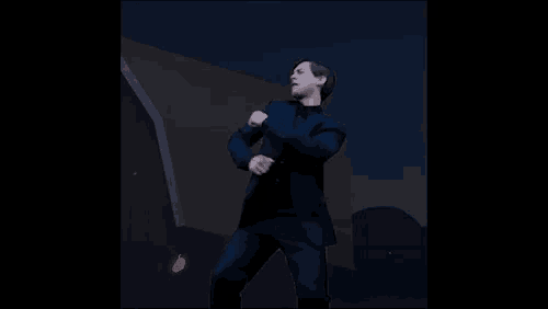 a man in a suit is dancing in a video game