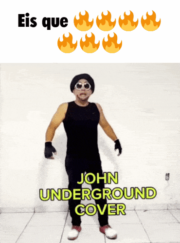 a man is standing in front of a wall with the words john underground cover