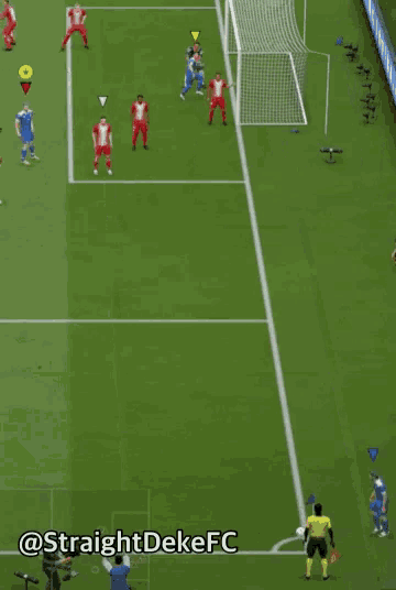 a soccer game is being played with the words straightdekefc at the top