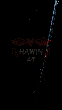 the name hawin is displayed on a dark blue background