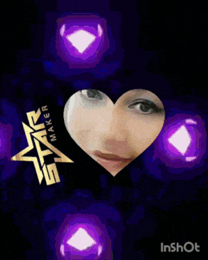 a picture of a woman with a star maker logo in the background